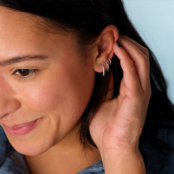 Diamond Huggy Hoops - erin gallagher