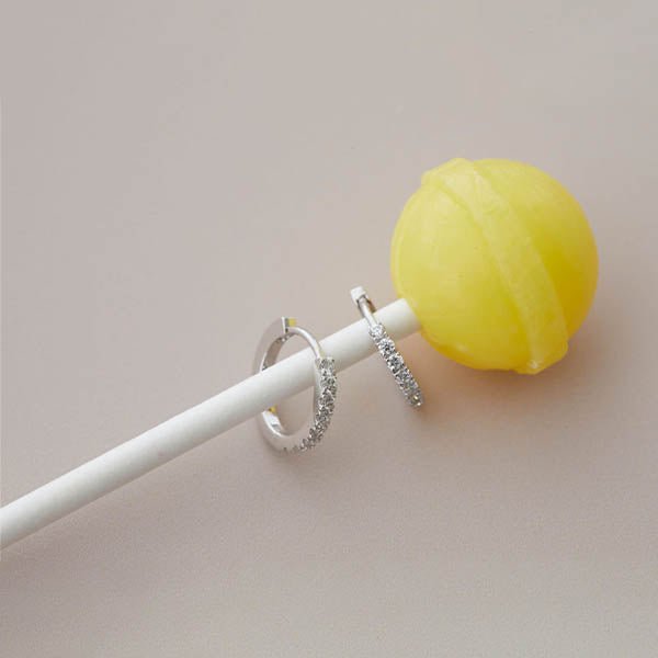 Diamond Huggy Hoops - erin gallagher