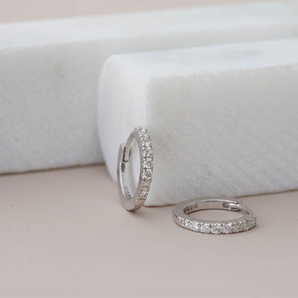 Diamond Huggy Hoops - erin gallagher