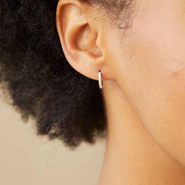 Diamond Huggy Hoops - erin gallagher