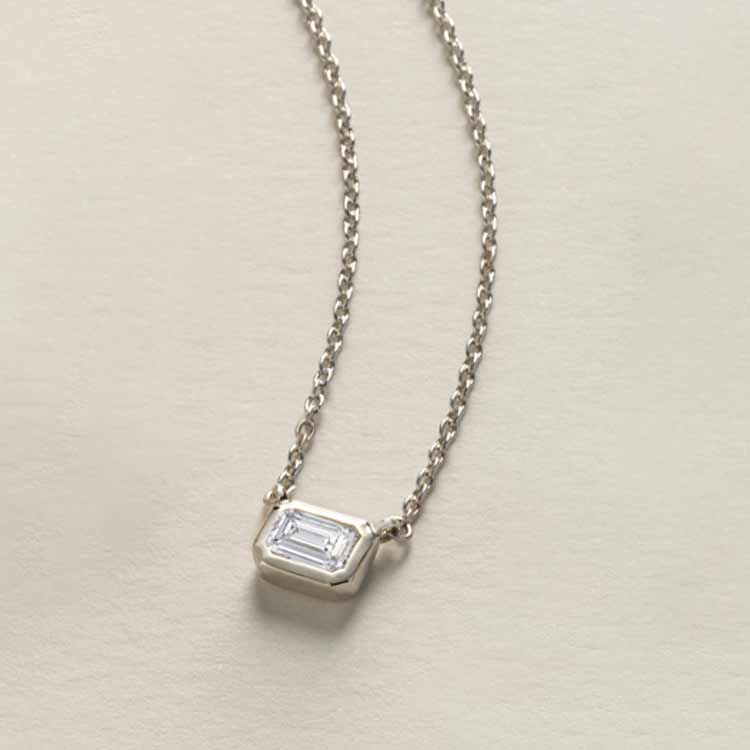 Emerald-Cut Diamond Necklace - erin gallagher