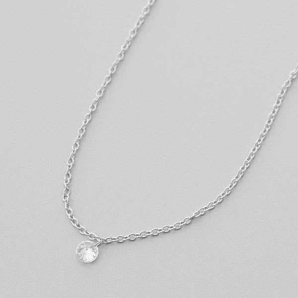 Floating Diamond Solitaire Necklace - erin gallagher