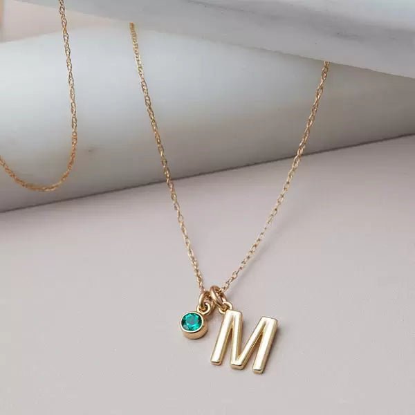 Customizable necklace with children’s initials and birthstones