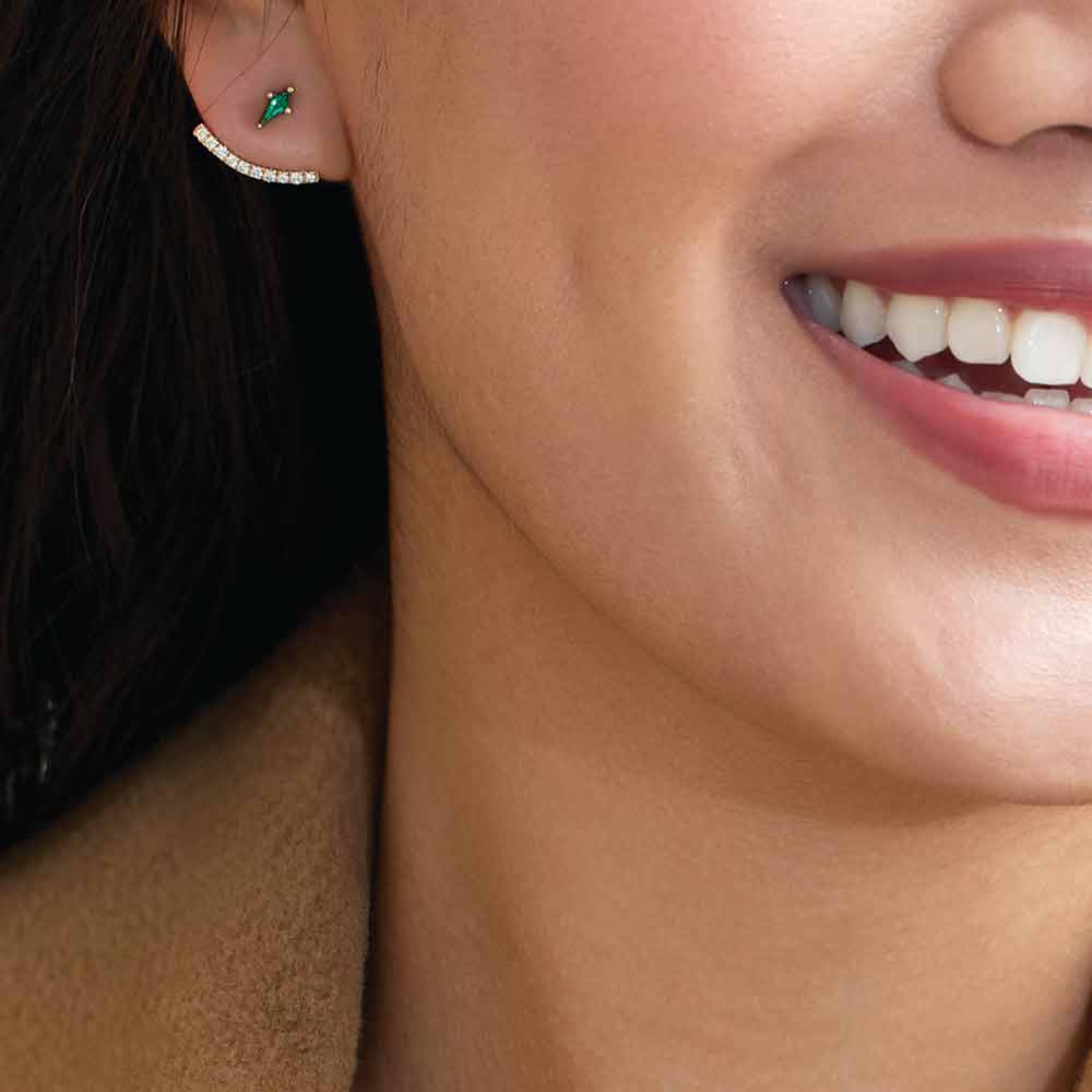 Kite Shaped Gemstone Stud Earrings - erin gallagher