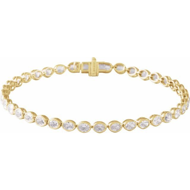 Oval Cut 4 9/10 CTW Lab-Grown Diamond Tennis Bracelet - erin gallagher