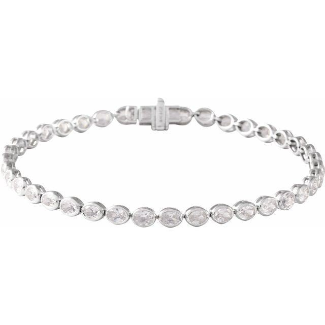 Oval Cut 4 9/10 CTW Lab-Grown Diamond Tennis Bracelet - erin gallagher