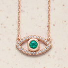 Pave Gemstone Evil Eye Necklace - erin gallagher