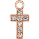 Petite Pave Diamond Cross Charm - erin gallagher