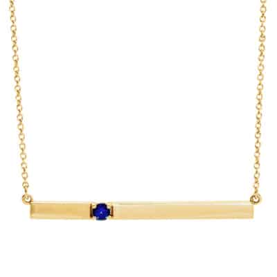 Sapphire Birthstone Bar Necklace - erin gallagher