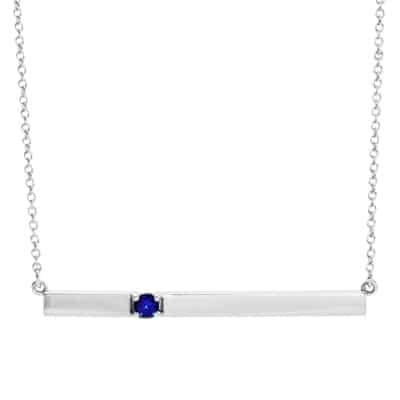 Sapphire Birthstone Bar Necklace - erin gallagher