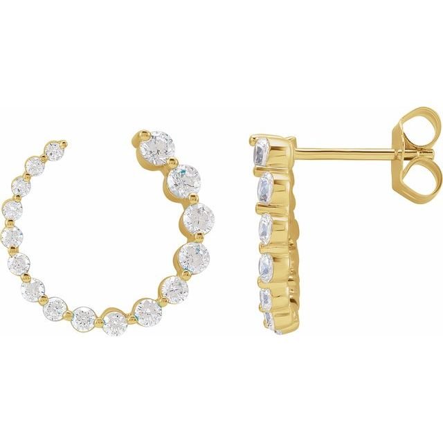 Spiral Sideways Diamond Hoop Earrings - erin gallagher