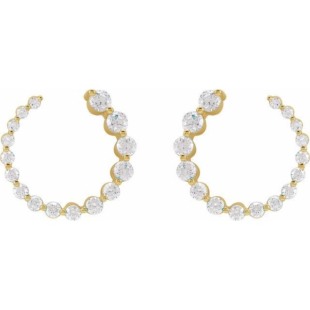 Spiral Sideways Diamond Hoop Earrings - erin gallagher