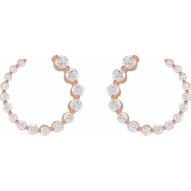 Spiral Sideways Diamond Hoop Earrings - erin gallagher