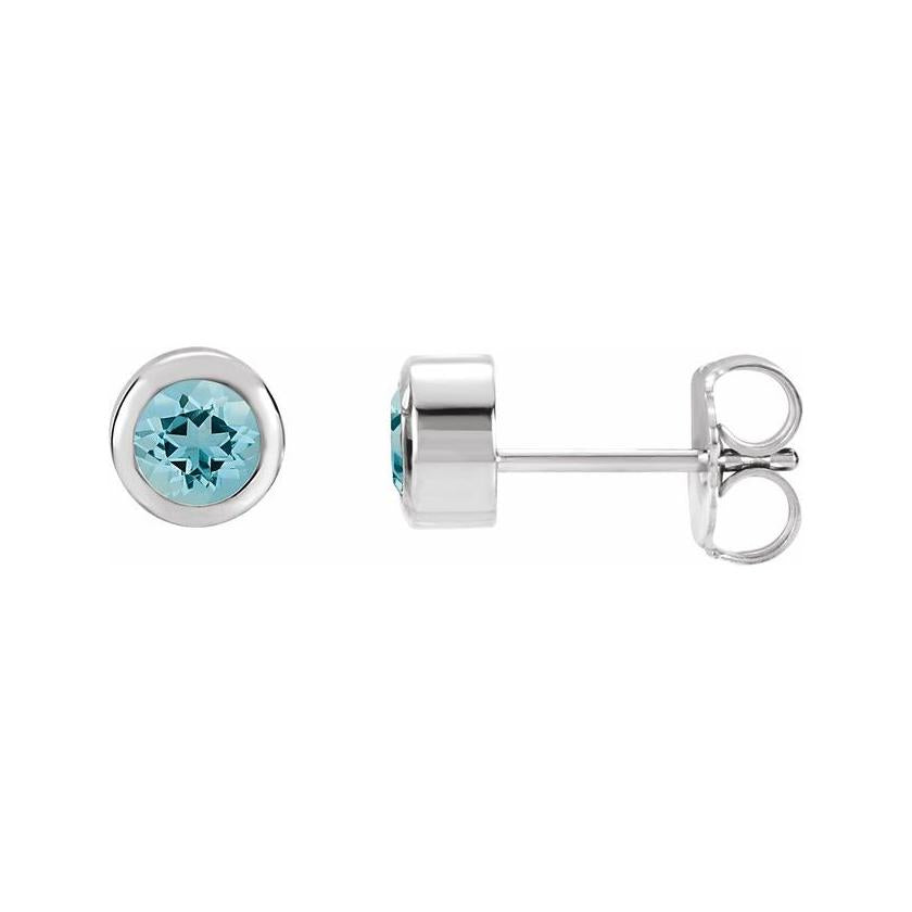 Aquamarine earrings in sterling silver, timeless elegance