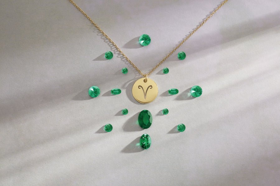 Gold aries necklace with Aries constellation zodiac necklace