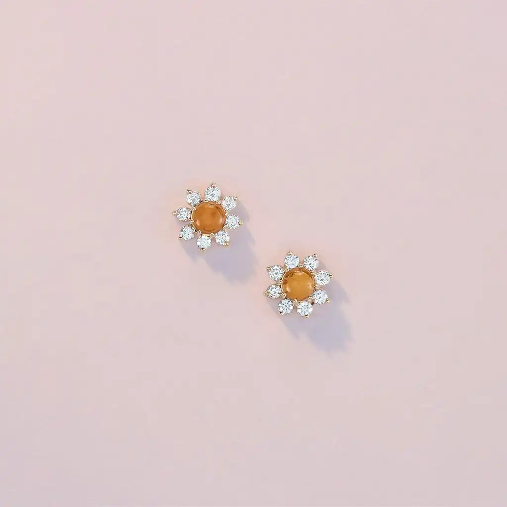 Citrine drop earrings in gold-fill, handcrafted in Colorado