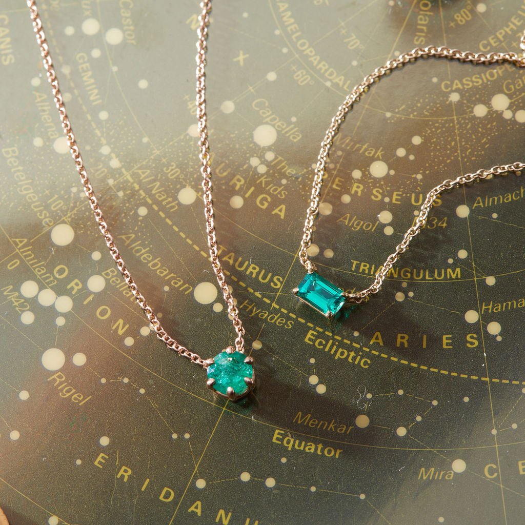Emerald jewelry handmade in CO by Erin Gallagher