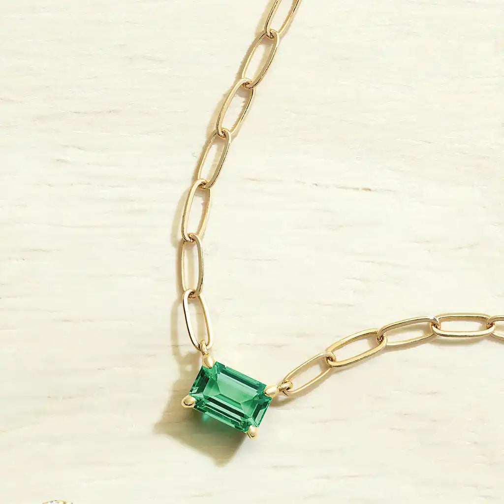 Emerald necklaces handcrafted in CO by Erin Gallagher Jewelry