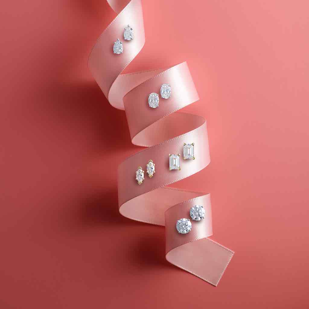 Modern diamond earrings collection with timeless sparkle