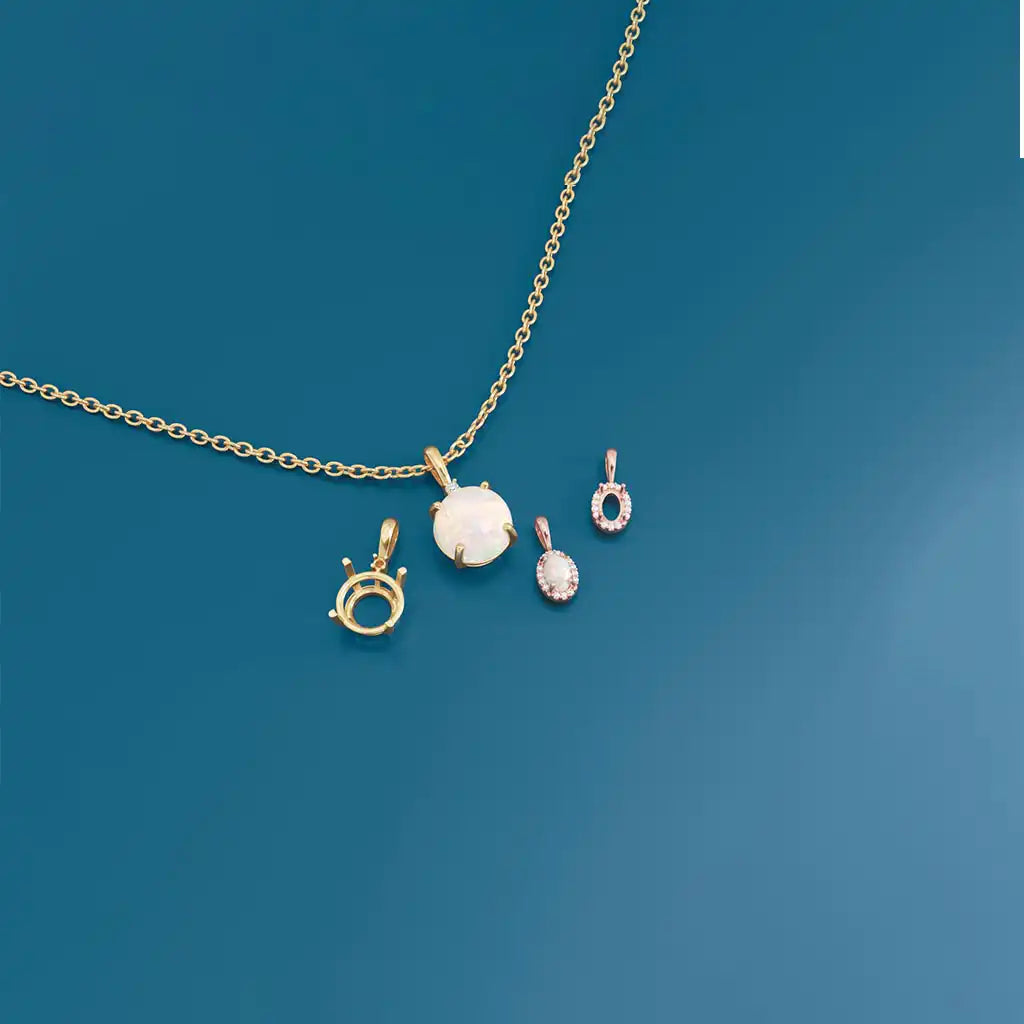 Handcrafted opal jewelry collection in 14K gold and sterling silver