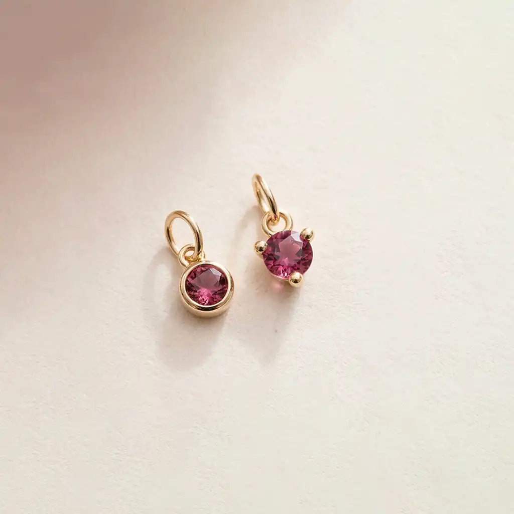 Pink tourmaline pendant necklace in 14K gold, handcrafted in Colorado