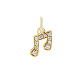 Diamond pavé music note charm in 14K yellow gold, front view variant--14K-yellow-gold