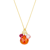 Nora Warm Amber Trio Necklace