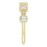 Yellow Gold Beaded Diamond Band variant--14K-yellow-gold variant--Diamond-Lab variant--Diamond-Nat