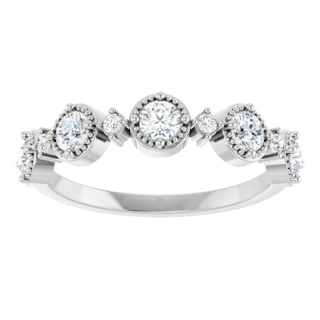 Medallion diamond band in 14K white gold, product view variant--14K-rose-gold variant--Diamond-Lab variant--Diamond-Nat