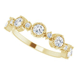 Yellow Gold Beaded Medallion Diamond Band variant--14K-yellow-gold variant--Diamond-Lab variant--Diamond-Nat