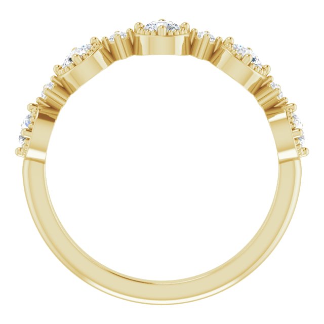 Yellow Gold Beaded Diamond Ring variant--14K-yellow-gold variant--Diamond-Lab variant--Diamond-Nat