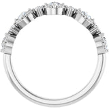 Medallion diamond band in 14K gold, on finger showing scale variant--14K-rose-gold variant--Diamond-Lab variant--Diamond-Nat