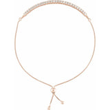 Rose gold diamond bracelet with adjustable bolo closure rose gold variant--14K-rose-gold