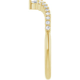 Side View of Diamond V Ring in Yellow Gold variant--14K-yellow-gold variant--Diamond-Lab variant--Diamond-Nat