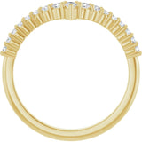 Side View of Diamond V Band in Yellow Gold variant--14K-rose-gold variant--Diamond-Lab variant--Diamond-Nat