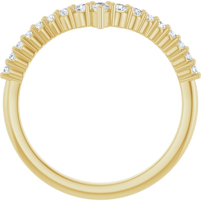 Side View of Diamond V Band in Yellow Gold variant--14K-rose-gold variant--Diamond-Lab variant--Diamond-Nat