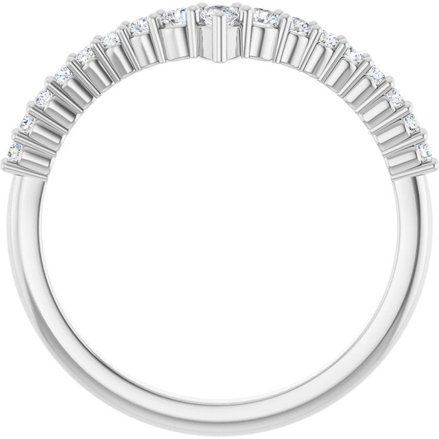 Side View of Diamond V Band in White Gold variant--14K-white-gold variant--Diamond-Lab variant--Diamond-Nat variant--Platinum