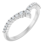 14K white gold diamond V band with natural diamonds