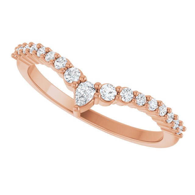 Diamond V Ring in Rose Gold variant--14K-rose-gold variant--Diamond-Lab variant--Diamond-Nat