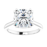 14K White 9 mm Cushion Solitaire Engagement Ring Mounting variant--Cushion variant--4CT variant--14K-white-gold