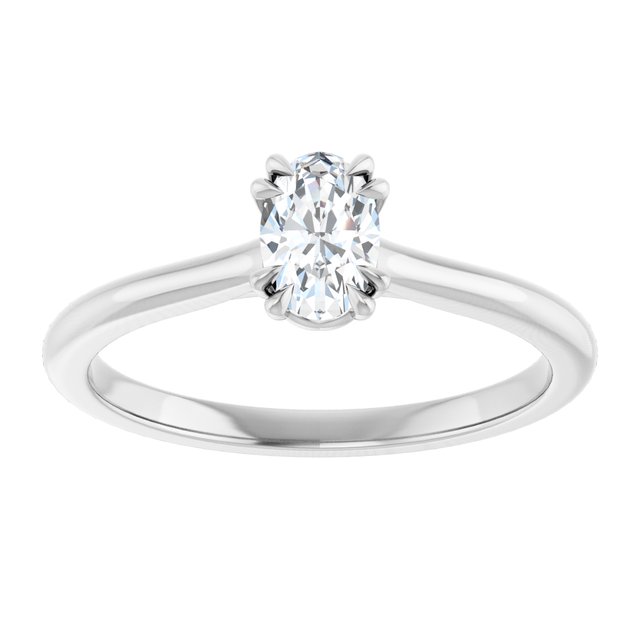 14K White 6x4 mm Oval Solitaire Engagement Ring Mounting/2-CT variant--.5CT variant--Oval variant--.5CT variant--14K-white-gold