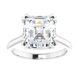 14K White 9 mm Asscher Solitaire Engagement Ring Mounting variant--Asscher variant--4CT variant--14K-white-gold