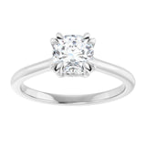 14K White 6 mm Cushion Solitaire Engagement Ring Mounting variant--Cushion variant--1CT variant--14K-white-gold