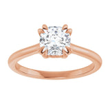 14K Rose 6 mm Cushion Solitaire Engagement Ring Mounting variant--Cushion variant--1CT variant--14K-rose-gold