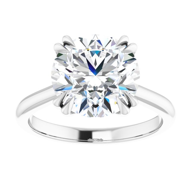 14K White 10 mm Round Solitaire Engagement Ring Mounting variant--Round variant--4CT variant--14K-white-gold