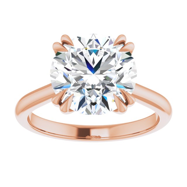 14K Rose 10 mm Round Solitaire Engagement Ring Mounting variant--Round variant--4CT variant--14K-rose-gold