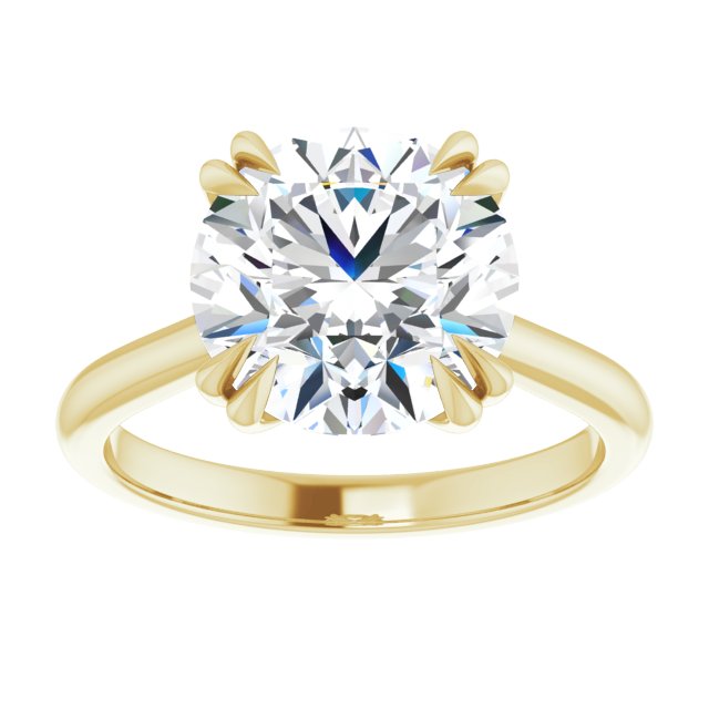 14K Yellow 10 mm Round Solitaire Engagement Ring Mounting variant--Round variant--4CT variant--14K-yellow-gold