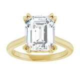 14K Yellow 10x8 mm Emerald Solitaire Engagement Ring Mounting variant--Emerald variant--4CT variant--14K-yellow-gold