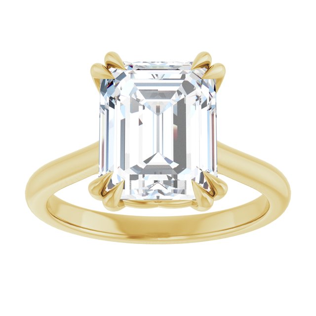 14K Yellow 10x8 mm Emerald Solitaire Engagement Ring Mounting variant--Emerald variant--4CT variant--14K-yellow-gold