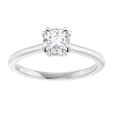 14K White 5 mm Cushion Solitaire Engagement Ring Mounting/2-CT variant--.5CT variant--Cushion variant--.5CT variant--14K-white-gold
